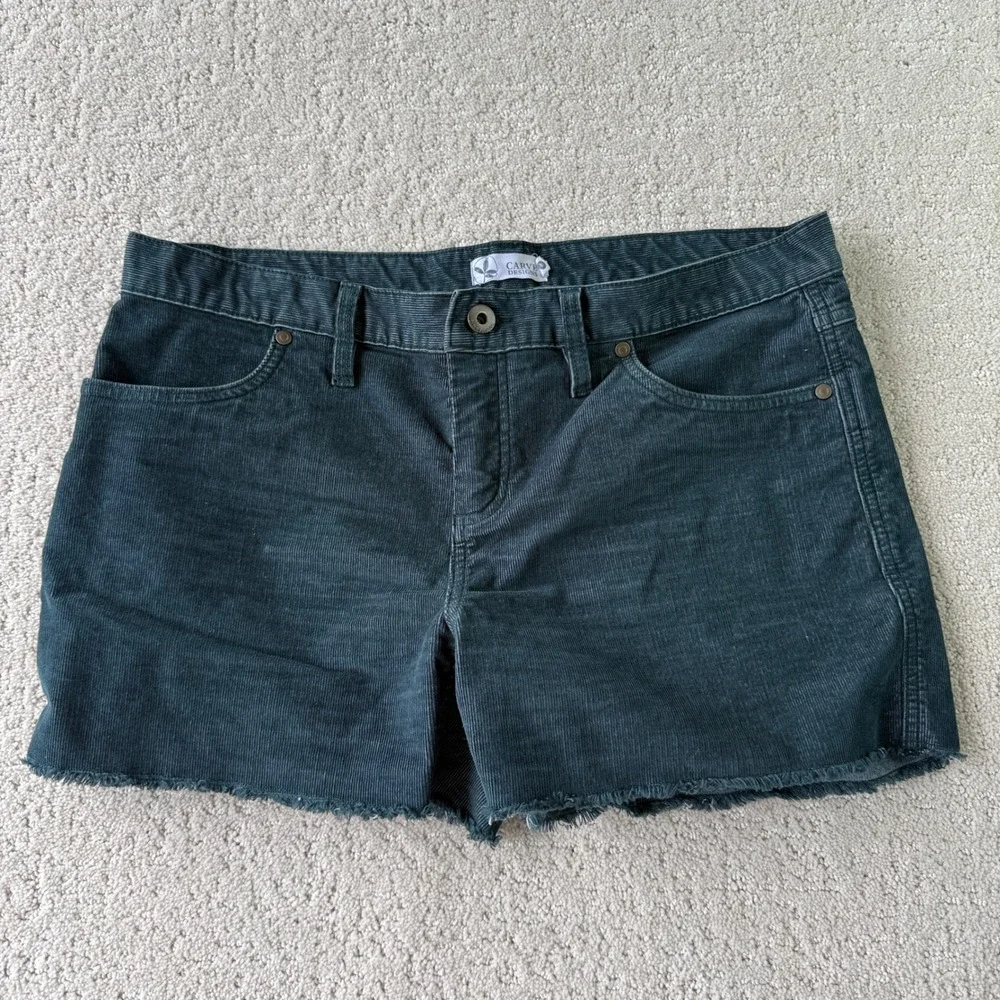 Carve Designs Oahu Cord Shorts Womens 8 Vintage Blue Raw Hem Corduroy 12544